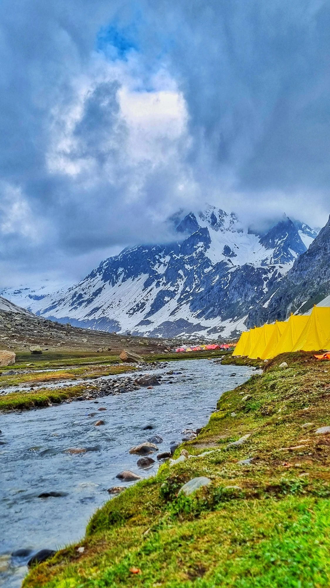 Camping in a mountain valley