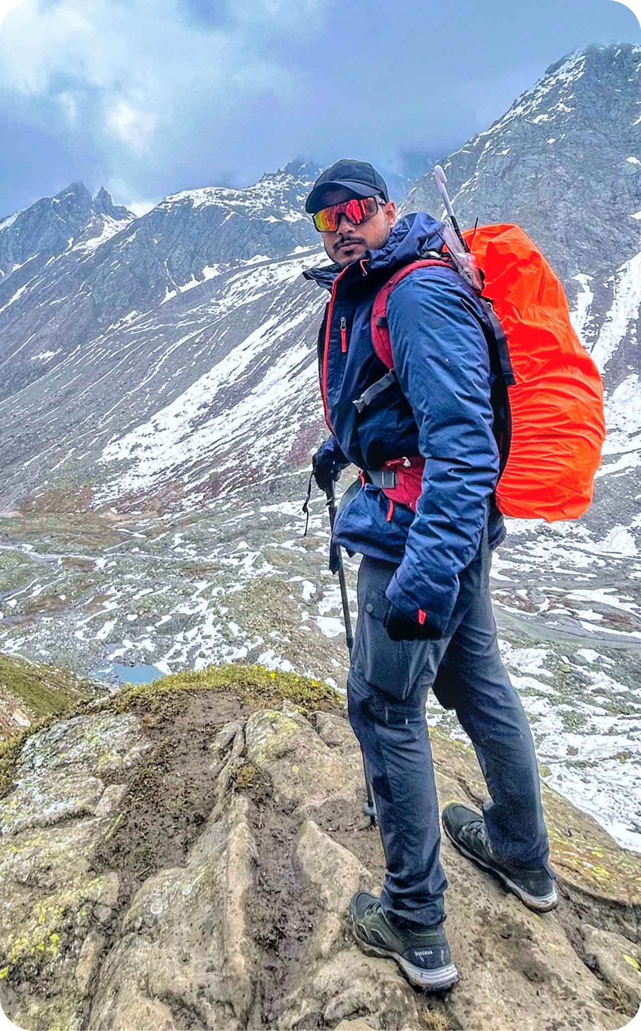 Shouvik trekking in the mountains